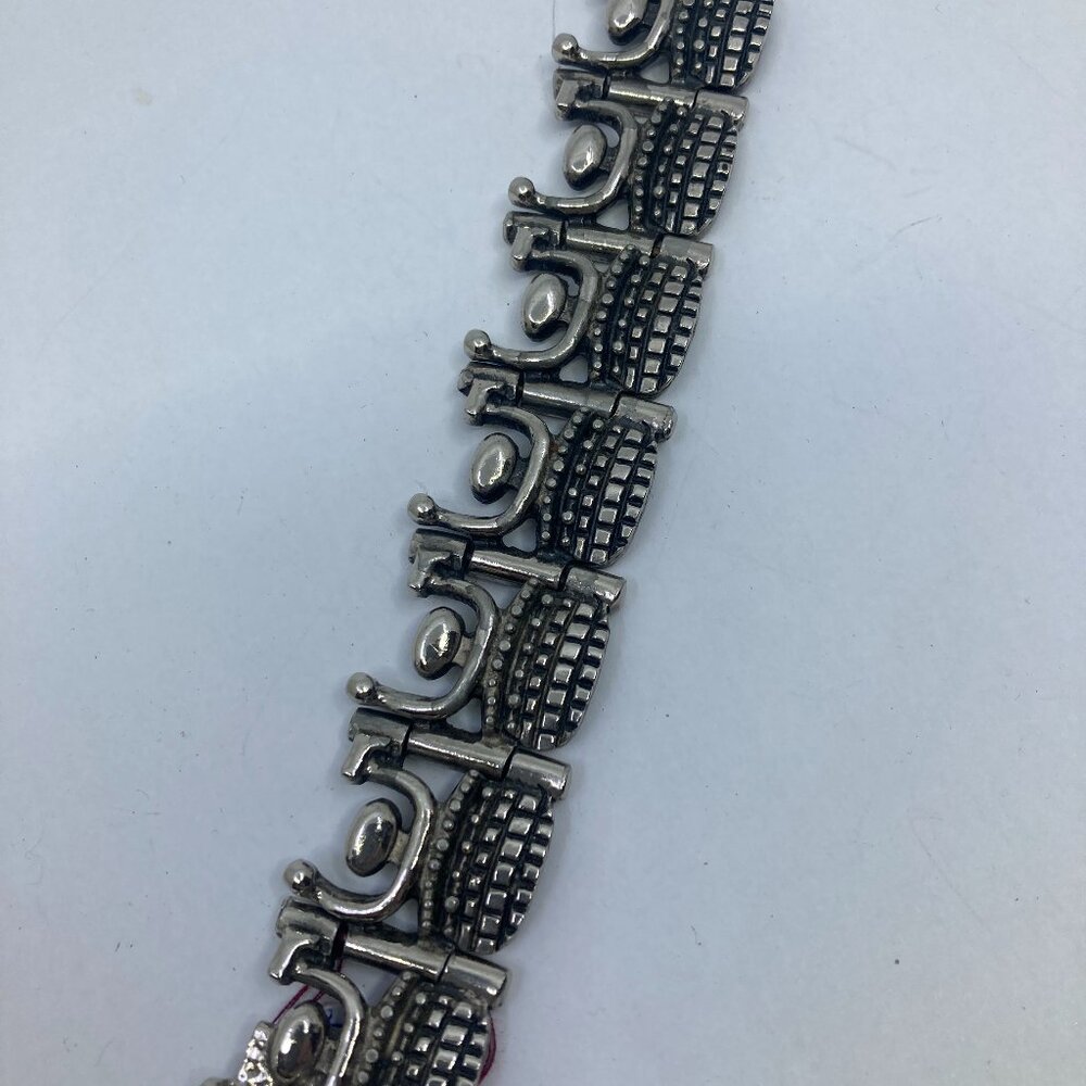 Vtg 1960 Robert Larin pewter modernist minimalist bracelet